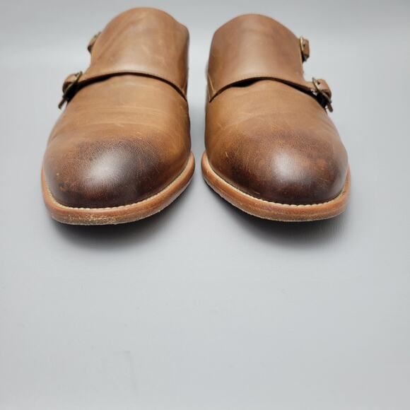Joseph Abboud Collection Brown Leather Monk Strap Shoes Men's Size 11 - Picture 5 of 11
